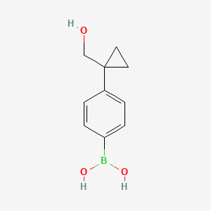 (4-(1-(Hydroxymethyl)cyclopropyl)phenyl)boronic acid chemical structure (CAS 1217501-10-4)