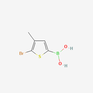 (5-Bromo-4-methylthiophen-2-yl)boronic acid chemical structure (CAS 1217501-16-0)