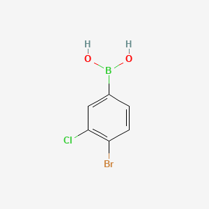 (4-Bromo-3-chlorophenyl)boronic acid chemical structure (CAS 1217501-28-4)