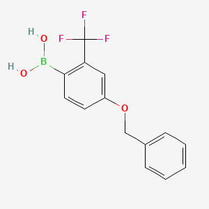 (4-(Benzyloxy)-2-(trifluoromethyl)phenyl)boronic acid chemical structure (CAS 1217501-32-0)