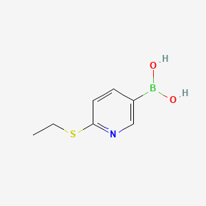 (6-(Ethylthio)pyridin-3-yl)boronic acid chemical structure (CAS 1217501-38-6)