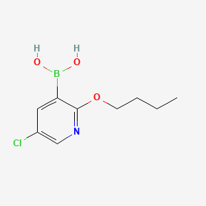 (2-Butoxy-5-chloropyridin-3-yl)boronic acid chemical structure (CAS 1217501-44-4)