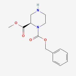 (R)-1-Benzyl 2-methyl piperazine-1,2-dicarboxylate chemical structure (CAS 1217598-28-1)