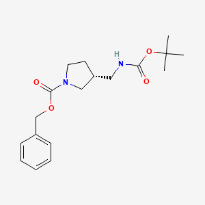 (R)-1-Cbz-3-(Boc-aminomethyl)pyrrolidine chemical structure (CAS 1217622-63-3)