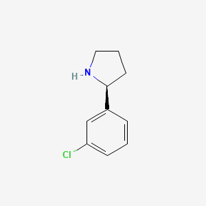 (S)-2-(3-chlorophenyl)pyrrolidine chemical structure (CAS 1217643-09-8)