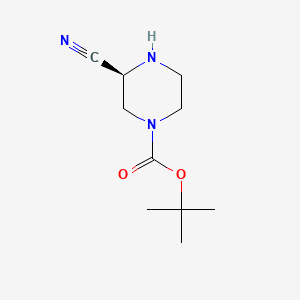 (S)-tert-Butyl 3-cyanopiperazine-1-carboxylate chemical structure (CAS 1217650-60-6)