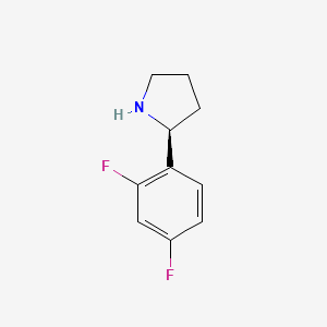 (S)-2-(2,4-difluorophenyl)pyrrolidine chemical structure (CAS 1217667-72-5)