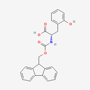 (S)-2-((((9H-Fluoren-9-yl)methoxy)carbonyl)amino)-3-(2-hydroxyphenyl)propanoic acid chemical structure (CAS 1217697-92-1)