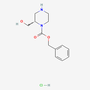 Benzyl (S)-2-(hydroxymethyl)piperazine-1-carboxylate hydrochloride chemical structure (CAS 1217704-83-0)