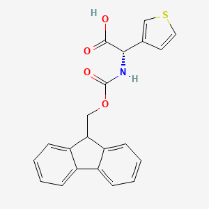 (S)-2-((((9H-Fluoren-9-yl)methoxy)carbonyl)amino)-2-(thiophen-3-yl)acetic acid chemical structure (CAS 1217706-09-6)