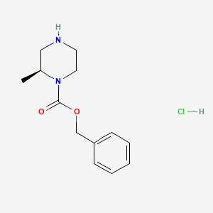 (S)-Benzyl 2-methylpiperazine-1-carboxylate hydrochloride chemical structure (CAS 1217720-49-4)