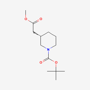 (S)-tert-Butyl 3-(2-methoxy-2-oxoethyl)piperidine-1-carboxylate chemical structure (CAS 1217737-76-2)