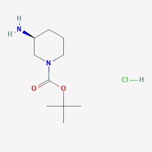 tert-Butyl (S)-3-aminopiperidine-1-carboxylate hydrochloride chemical structure (CAS 1217753-75-7)
