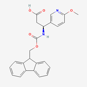 (S)-3-((((9H-Fluoren-9-yl)methoxy)carbonyl)amino)-3-(6-methoxypyridin-3-yl)propanoic acid chemical structure (CAS 1217771-73-7)