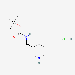 (R)-tert-Butyl (piperidin-3-ylmethyl)carbamate hydrochloride chemical structure (CAS 1217778-64-7)