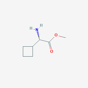 (S)-Methyl 2-amino-2-cyclobutylacetate chemical structure (CAS 1217784-81-0)
