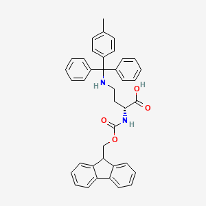 (R)-2-((((9H-Fluoren-9-yl)methoxy)carbonyl)amino)-4-((diphenyl(p-tolyl)methyl)amino)butanoic acid chemical structure (CAS 1217809-38-5)