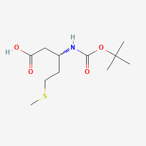 (S)-3-((tert-Butoxycarbonyl)amino)-5-(methylthio)pentanoic acid chemical structure (CAS 1217811-51-2)