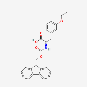 (R)-2-((((9H-Fluoren-9-yl)methoxy)carbonyl)amino)-3-(3-(allyloxy)phenyl)propanoic acid chemical structure (CAS 1217835-37-4)