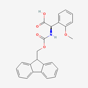 (R)-2-((((9H-Fluoren-9-yl)methoxy)carbonyl)amino)-2-(2-methoxyphenyl)acetic acid chemical structure (CAS 1217838-25-9)