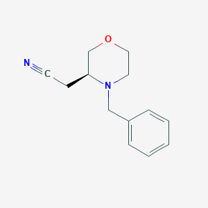 (S)-2-(4-Benzylmorpholin-3-yl)acetonitrile chemical structure (CAS 1217855-96-3)