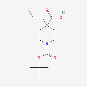 1-(tert-Butoxycarbonyl)-4-propylpiperidine-4-carboxylic acid chemical structure (CAS 1217863-02-9)
