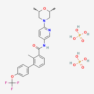 rel-N-(6-((2R,6S)-2,6-dimethylmorpholino)pyridin-3-yl)-2-methyl-4'-(trifluoromethoxy)-[1,1'-biphenyl]-3-carboxamide bis(phosphate) chemical structure (CAS 1218778-77-8)