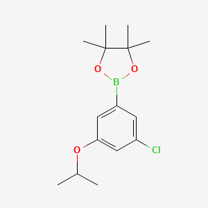 2-(3-Chloro-5-isopropoxyphenyl)-4,4,5,5-tetramethyl-1,3,2-dioxaborolane chemical structure (CAS 1218789-42-4)