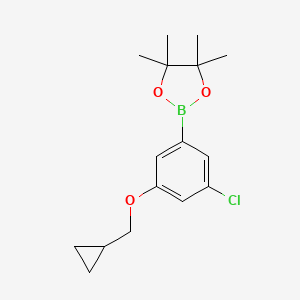 2-(3-Chloro-5-(cyclopropylmethoxy)phenyl)-4,4,5,5-tetramethyl-1,3,2-dioxaborolane chemical structure (CAS 1218789-44-6)