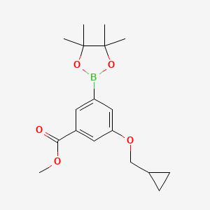 Methyl 3-(cyclopropylmethoxy)-5-(4,4,5,5-tetramethyl-1,3,2-dioxaborolan-2-yl)benzoate chemical structure (CAS 1218789-62-8)