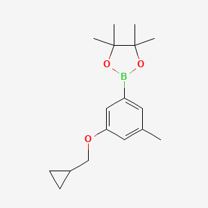 2-(3-(Cyclopropylmethoxy)-5-methylphenyl)-4,4,5,5-tetramethyl-1,3,2-dioxaborolane chemical structure (CAS 1218789-80-0)