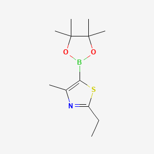 2-Ethyl-4-methyl-5-(4,4,5,5-tetramethyl-1,3,2-dioxaborolan-2-yl)thiazole chemical structure (CAS 1218789-94-6)