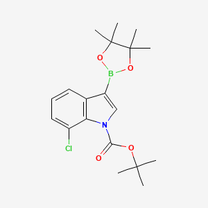 tert-Butyl 7-chloro-3-(4,4,5,5-tetramethyl-1,3,2-dioxaborolan-2-yl)-1H-indole-1-carboxylate chemical structure (CAS 1218790-31-8)
