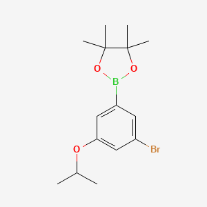 2-(3-Bromo-5-isopropoxyphenyl)-4,4,5,5-tetramethyl-1,3,2-dioxaborolane chemical structure (CAS 1218790-34-1)
