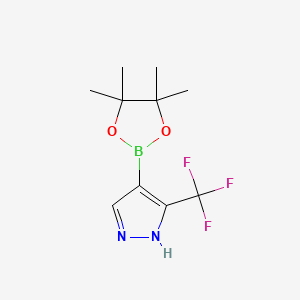 4-(4,4,5,5-Tetramethyl-1,3,2-dioxaborolan-2-yl)-3-(trifluoromethyl)-1H-pyrazole chemical structure (CAS 1218790-40-9)