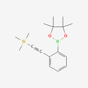 Trimethyl((2-(4,4,5,5-tetramethyl-1,3,2-dioxaborolan-2-yl)phenyl)ethynyl)silane chemical structure (CAS 1218790-52-3)
