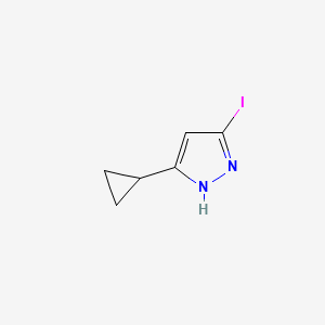 5-Cyclopropyl-3-iodo-1H-pyrazole chemical structure (CAS 1218791-06-0)