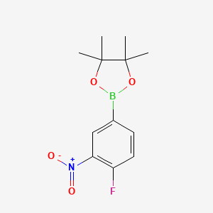 2-(4-Fluoro-3-nitrophenyl)-4,4,5,5-tetramethyl-1,3,2-dioxaborolane chemical structure (CAS 1218791-09-3)