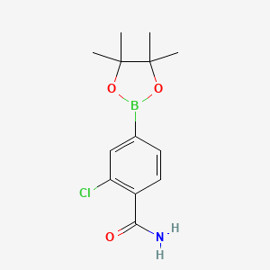 2-Chloro-4-(4,4,5,5-tetramethyl-1,3,2-dioxaborolan-2-yl)benzamide chemical structure (CAS 1218791-12-8)