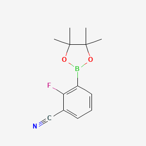 2-Fluoro-3-(4,4,5,5-tetramethyl-1,3,2-dioxaborolan-2-yl)benzonitrile chemical structure (CAS 1218791-15-1)