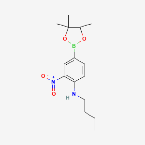 N-Butyl-2-nitro-4-(4,4,5,5-tetramethyl-1,3,2-dioxaborolan-2-yl)aniline chemical structure (CAS 1218791-22-0)