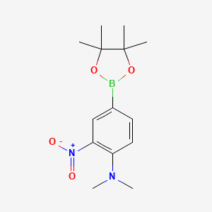 N,N-Dimethyl-2-nitro-4-(4,4,5,5-tetramethyl-1,3,2-dioxaborolan-2-yl)aniline chemical structure (CAS 1218791-24-2)