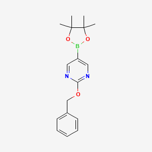 2-(Benzyloxy)-5-(4,4,5,5-tetramethyl-1,3,2-dioxaborolan-2-yl)pyrimidine chemical structure (CAS 1218791-34-4)