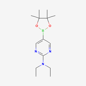 N,N-Diethyl-5-(4,4,5,5-tetramethyl-1,3,2-dioxaborolan-2-yl)pyrimidin-2-amine chemical structure (CAS 1218791-45-7)