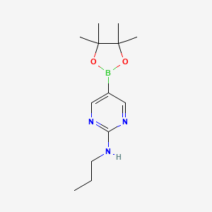 N-Propyl-5-(4,4,5,5-tetramethyl-1,3,2-dioxaborolan-2-yl)pyrimidin-2-amine chemical structure (CAS 1218791-47-9)
