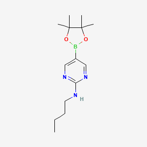 N-Butyl-5-(4,4,5,5-tetramethyl-1,3,2-dioxaborolan-2-yl)pyrimidin-2-amine chemical structure (CAS 1218791-48-0)