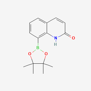 8-(4,4,5,5-Tetramethyl-1,3,2-dioxaborolan-2-yl)quinolin-2(1H)-one chemical structure (CAS 1219130-55-8)