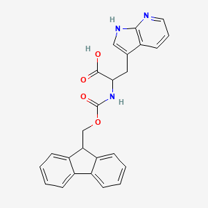2-((((9H-Fluoren-9-yl)methoxy)carbonyl)amino)-3-(1H-pyrrolo[2,3-b]pyridin-3-yl)propanoic acid chemical structure (CAS 1219143-85-7)