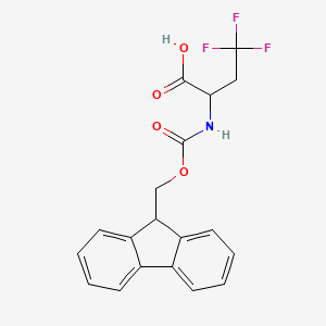 2-((((9H-Fluoren-9-yl)methoxy)carbonyl)amino)-4,4,4-trifluorobutanoic acid chemical structure (CAS 1219145-37-5)