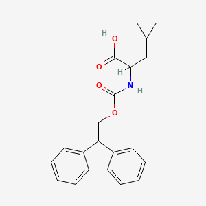 2-((((9H-Fluoren-9-yl)methoxy)carbonyl)amino)-3-cyclopropylpropanoic acid chemical structure (CAS 1219163-22-0)
